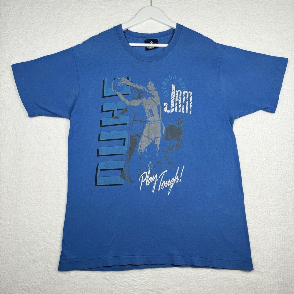 Vintage 90s Duke University Basketball Shirt Size Large Blue - Play Tough